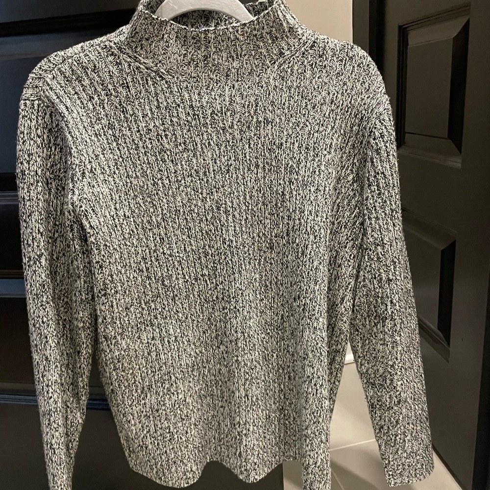 Karen Scott Black and White Turtleneck Sweater